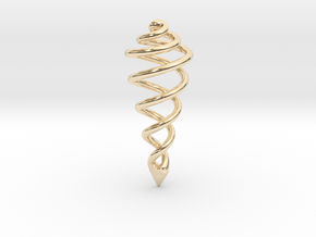 Spiral Drop Pendant in 14k Gold Plated Brass