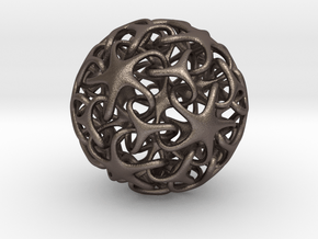 Knotted Star Ball in Polished Bronzed Silver Steel