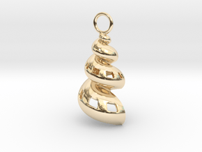 Conic Seashell Pendant in 14k Gold Plated Brass