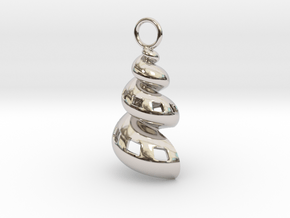 Conic Seashell Pendant in Rhodium Plated Brass