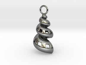 Conic Seashell Pendant in Fine Detail Polished Silver