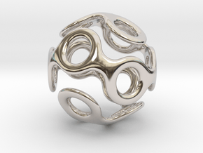 Wrapped Eyes #3 in Rhodium Plated Brass