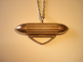 Torpedo Pendant in Polished Bronzed Silver Steel