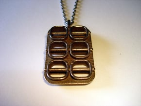 Skewed Necklace Pendant in Polished Bronzed Silver Steel