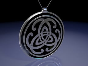 Doublesided Celtic Knot Pendant ~ 44mm(1 3/4 inch) in Polished Silver
