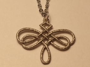 Dragonfly Celtic Knot Pendant in Polished Nickel Steel