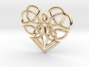 Heart Celtic Knot Pendant in 14K Yellow Gold