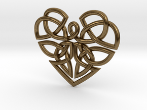 Heart Celtic Knot Pendant in Natural Bronze