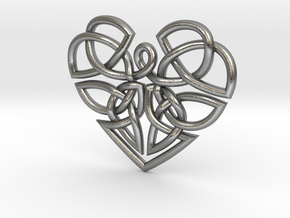 Heart Celtic Knot Pendant in Natural Silver