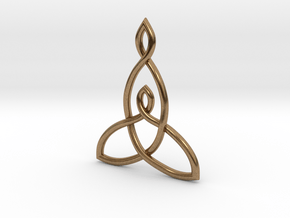 Mother And Child Knot Pendant in Natural Brass: Medium