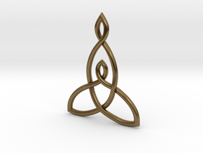 Mother And Child Knot Pendant in Natural Bronze: Medium