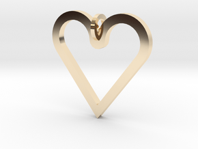 Pendant 'Heart' in 14k Gold Plated Brass