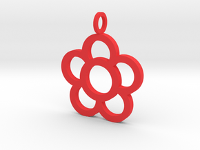 Flowers Pendant in Red Processed Versatile Plastic