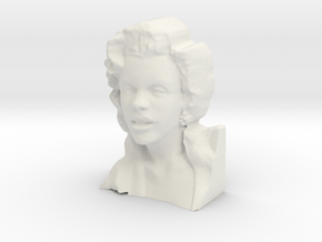 Marilyn Monroe Bust 9cm in White Natural Versatile Plastic