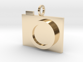 Camera Pendant in 14k Gold Plated Brass