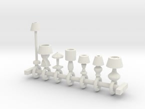 HO Scale lamp assortment in White Natural Versatile Plastic