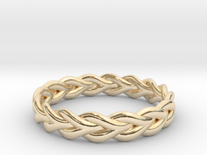 Ring of braided rope - size 4 in 14K Yellow Gold