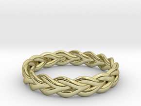 Ring of braided rope - size 4 in 18k Gold Plated Brass