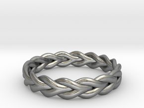 Ring of braided rope - size 4 in Natural Silver