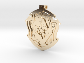 Gryffindor House Crest - Pendant SMALL in 14k Gold Plated Brass