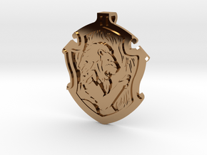 Gryffindor House Crest - Pendant SMALL in Polished Brass