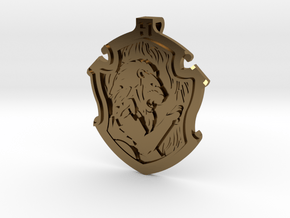 Gryffindor House Crest - Pendant SMALL in Polished Bronze