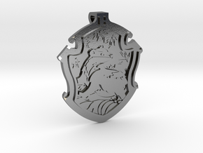 Hufflepuff House Crest - Pendant LARGE in Polished Silver