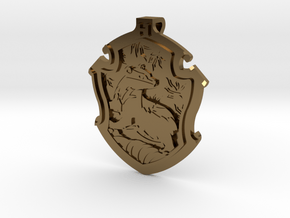 Hufflepuff House Crest - Pendant SMALL in Polished Bronze