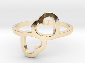 Heart Ring size 7 in 14k Gold Plated Brass