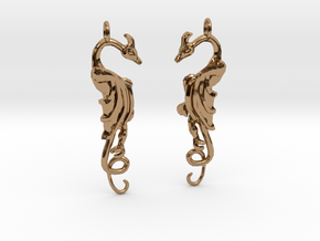 Flat Dragon Pair in Polished Brass