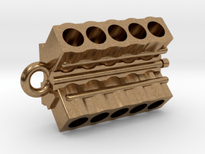 V10 Engine block pendant/keychain in Natural Brass