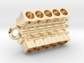 V10 Engine block pendant/keychain in 14k Gold Plated Brass