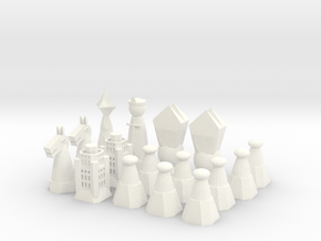 Chess Set 1/2 in White Processed Versatile Plastic