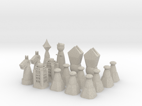 Chess Set 1/2 in Natural Sandstone