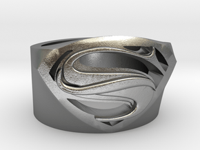 Superman Ring - Man Of Steel Ring US11 in Natural Silver