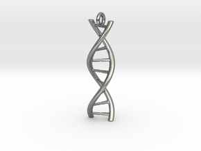 DNA Pendant with hook in Natural Silver