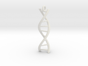 DNA Pendant with hook in White Natural Versatile Plastic