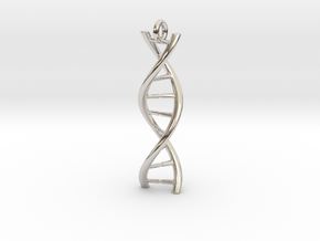 DNA Pendant with hook in Rhodium Plated Brass