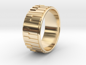 Piano Ring - US Size 08 in 14k Gold Plated Brass