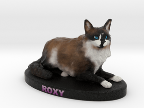 Custom Cat Figurine - Roxy in Full Color Sandstone