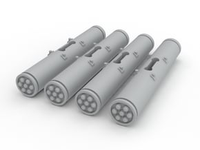 Dragonfy/Locust Small Rocket Pods (4) in White Processed Versatile Plastic