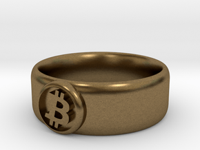 Bitcoin Ring (BTC) - Size 11.5 (U.S. 20.98mm dia) in Natural Bronze