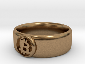 Bitcoin Ring (BTC) - Size 11.5 (U.S. 20.98mm dia) in Natural Brass