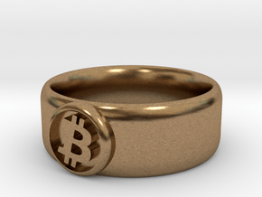 Bitcoin Ring (BTC) - Size 10.0 (U.S. 19.76mm dia) in Natural Brass