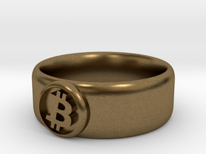 Bitcoin Ring (BTC) - Size 10.5 (U.S. 20.17mm dia) in Natural Bronze