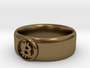 Bitcoin Ring (BTC) - Size 12.0 (U.S. 21.39mm dia) in Natural Bronze