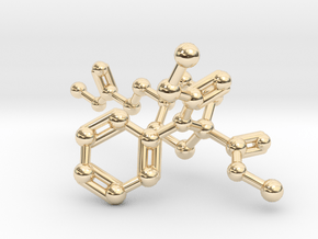 Remifentanil Molecule in 14k Gold Plated Brass