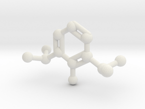 Propofol Molecule Keychain Necklace in White Natural Versatile Plastic