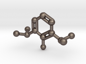 Propofol Molecule Keychain Necklace in Polished Bronzed Silver Steel