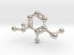 Propofol Molecule Keychain Necklace in Rhodium Plated Brass